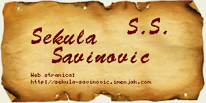 Sekula Savinović vizit kartica